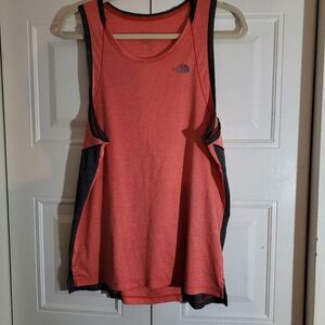 North Face Orange Sleeve less Tank Top Size medium gray side